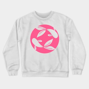 couple romantic golden fish pink ink art background pattern Crewneck Sweatshirt